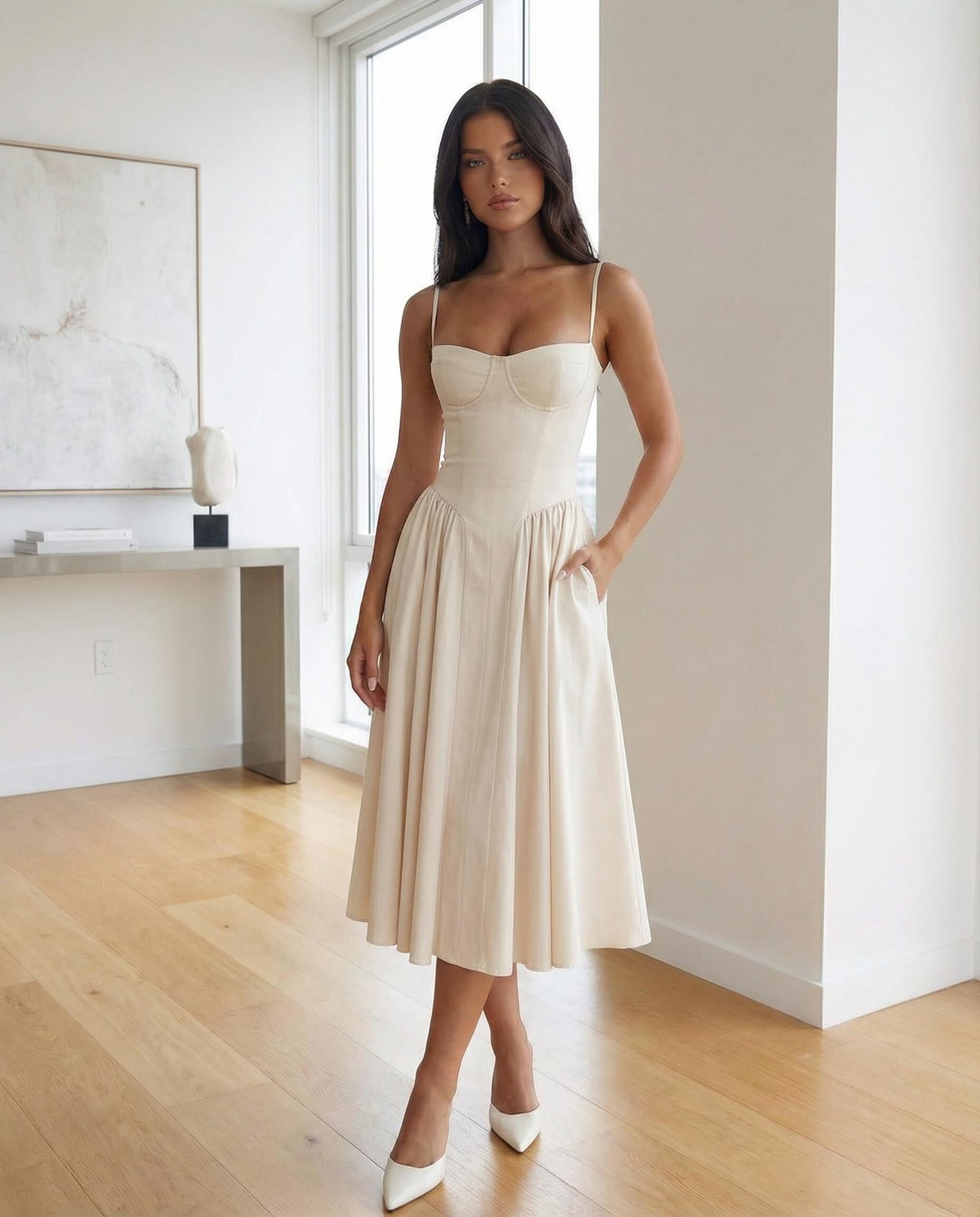 Valeria Sculpt Midi Dress