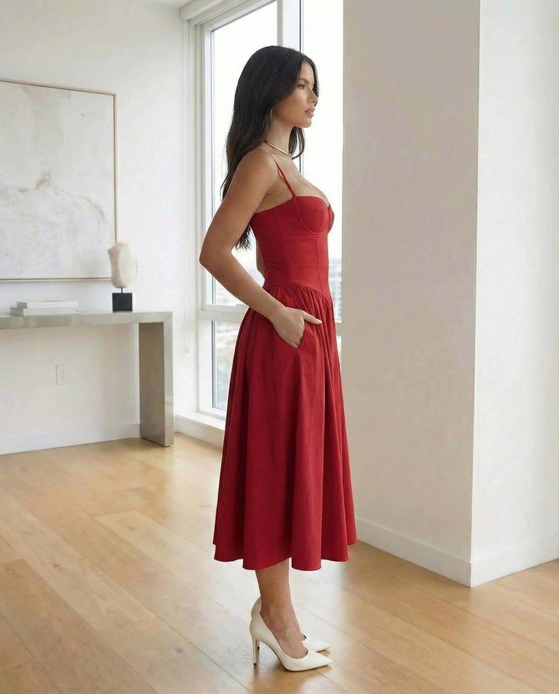 Valeria Sculpt Midi Dress