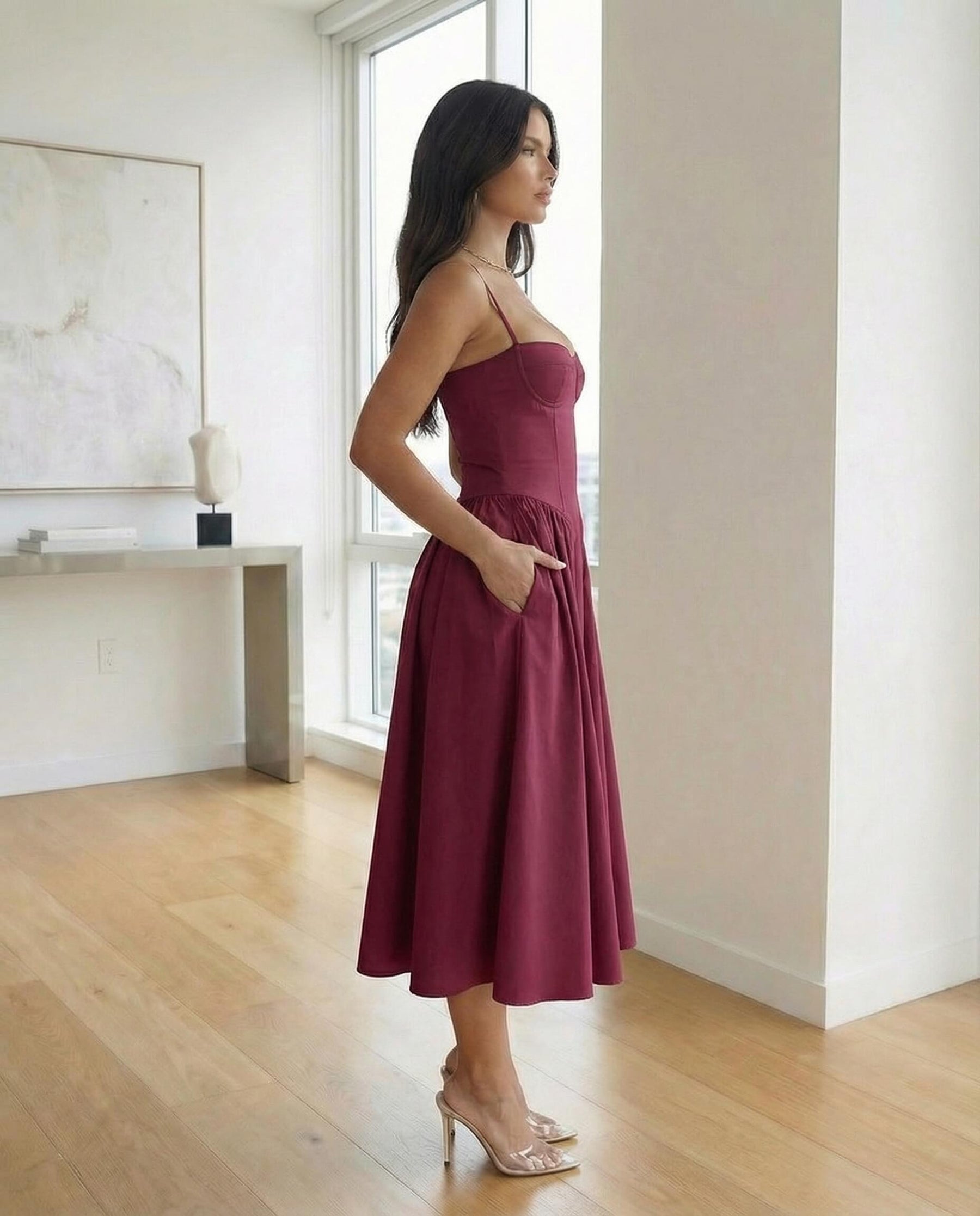 Valeria Sculpt Midi Dress